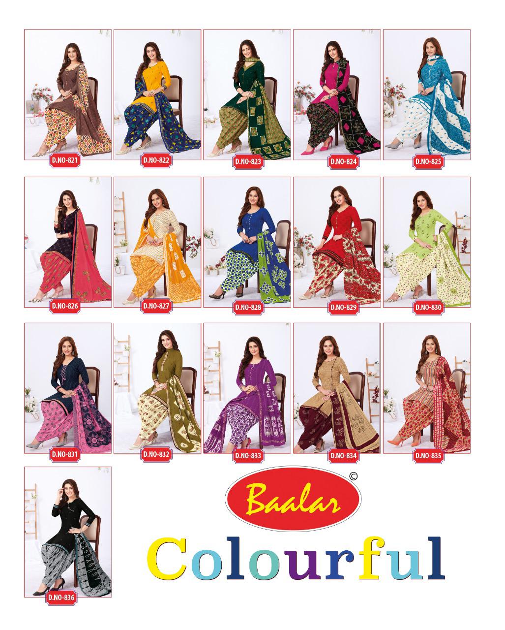 Baalar Colourful 8 Latest Fancy Regular Wear Cotton Printed Readymade Salwar Suit Collection
